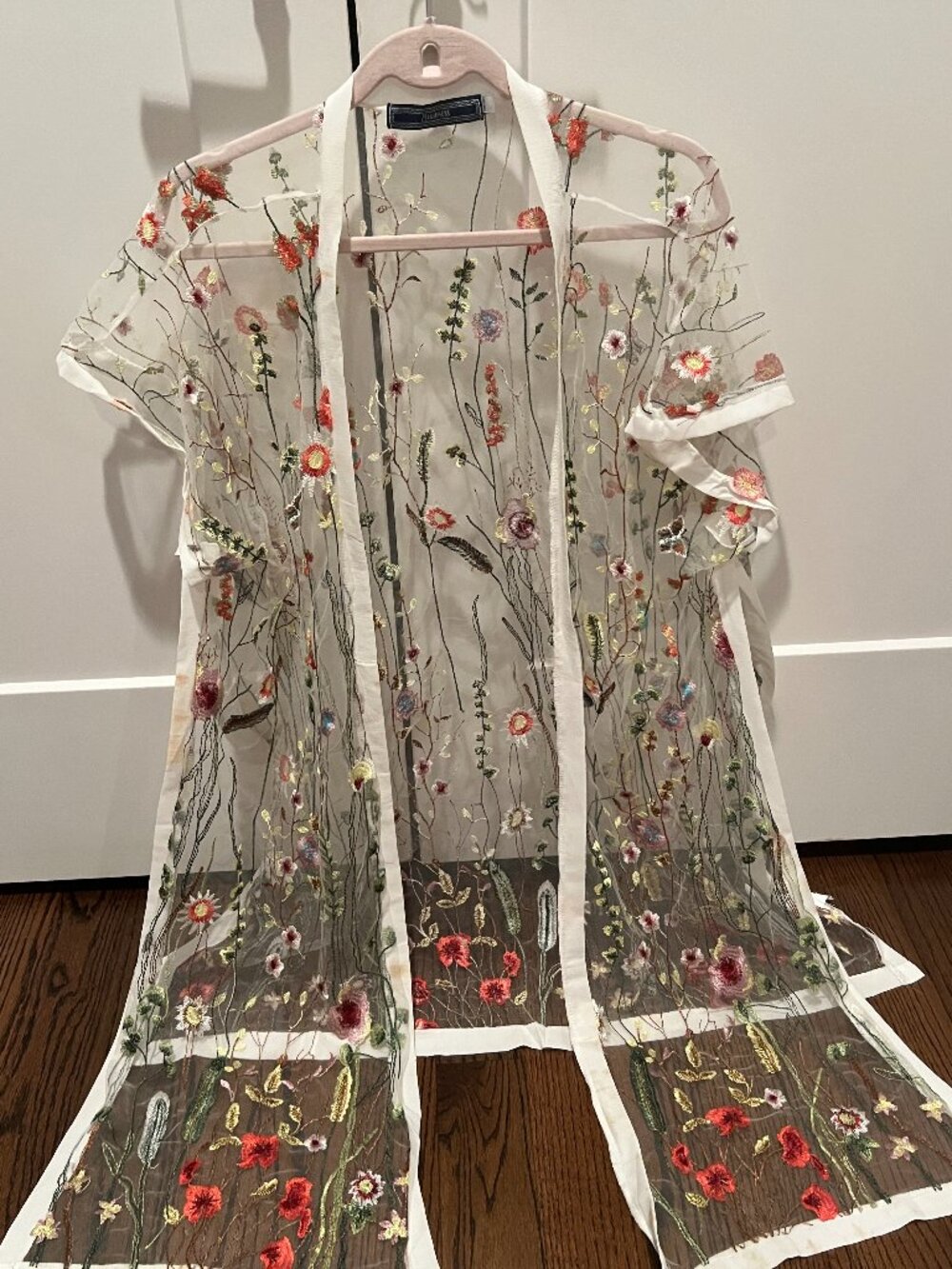 Highness Sheer Floral Embroidery Duster